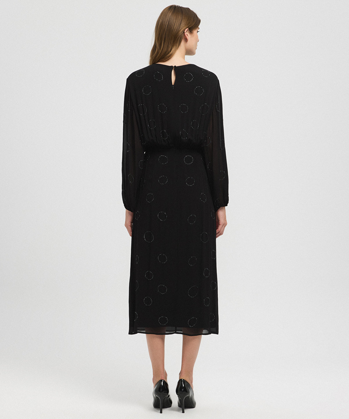 Zoomed Embellished Chiffon Dress