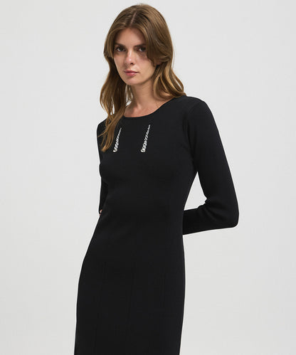Embellished Knit Dress