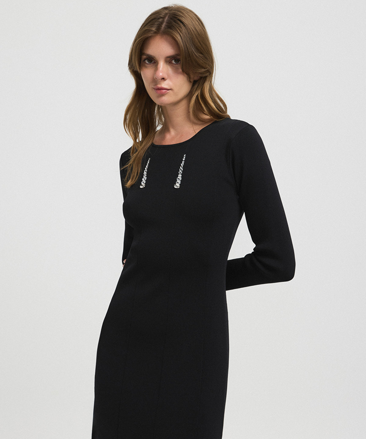 Zoomed Embellished Knit Dress