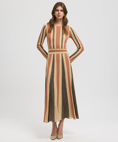 Color-Block Lurex Knit Maxi Dress