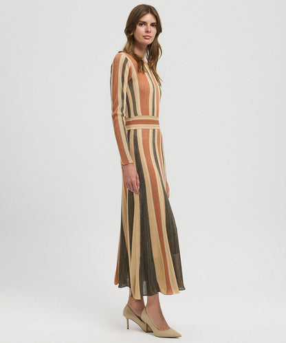 Color-Block Lurex Knit Maxi Dress