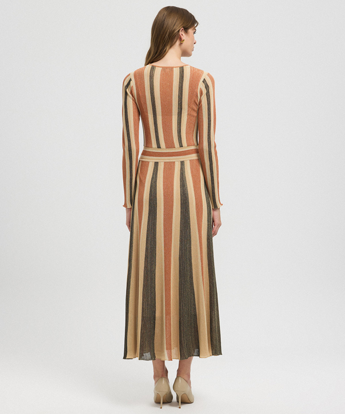 Color-Block Lurex Knit Maxi Dress