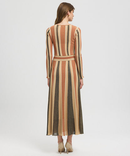 Color-Block Lurex Knit Maxi Dress