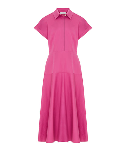 Buttoned A-Line Shirt Dress