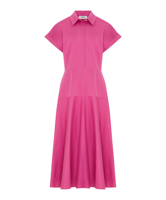 Buttoned A-Line Shirt Dress