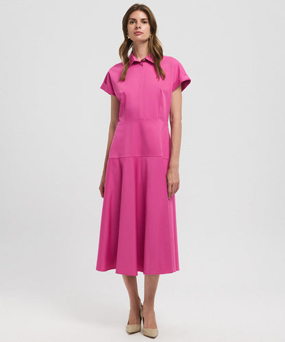 Buttoned A-Line Shirt Dress