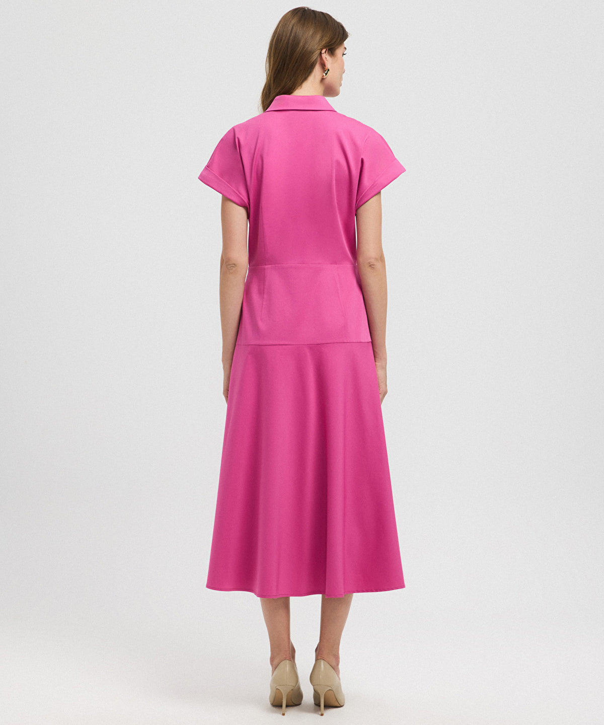 Zoomed Buttoned A-Line Shirt Dress