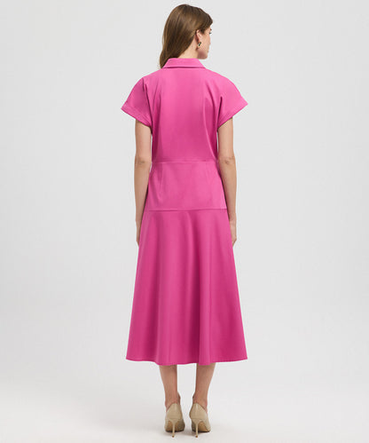 Buttoned A-Line Shirt Dress