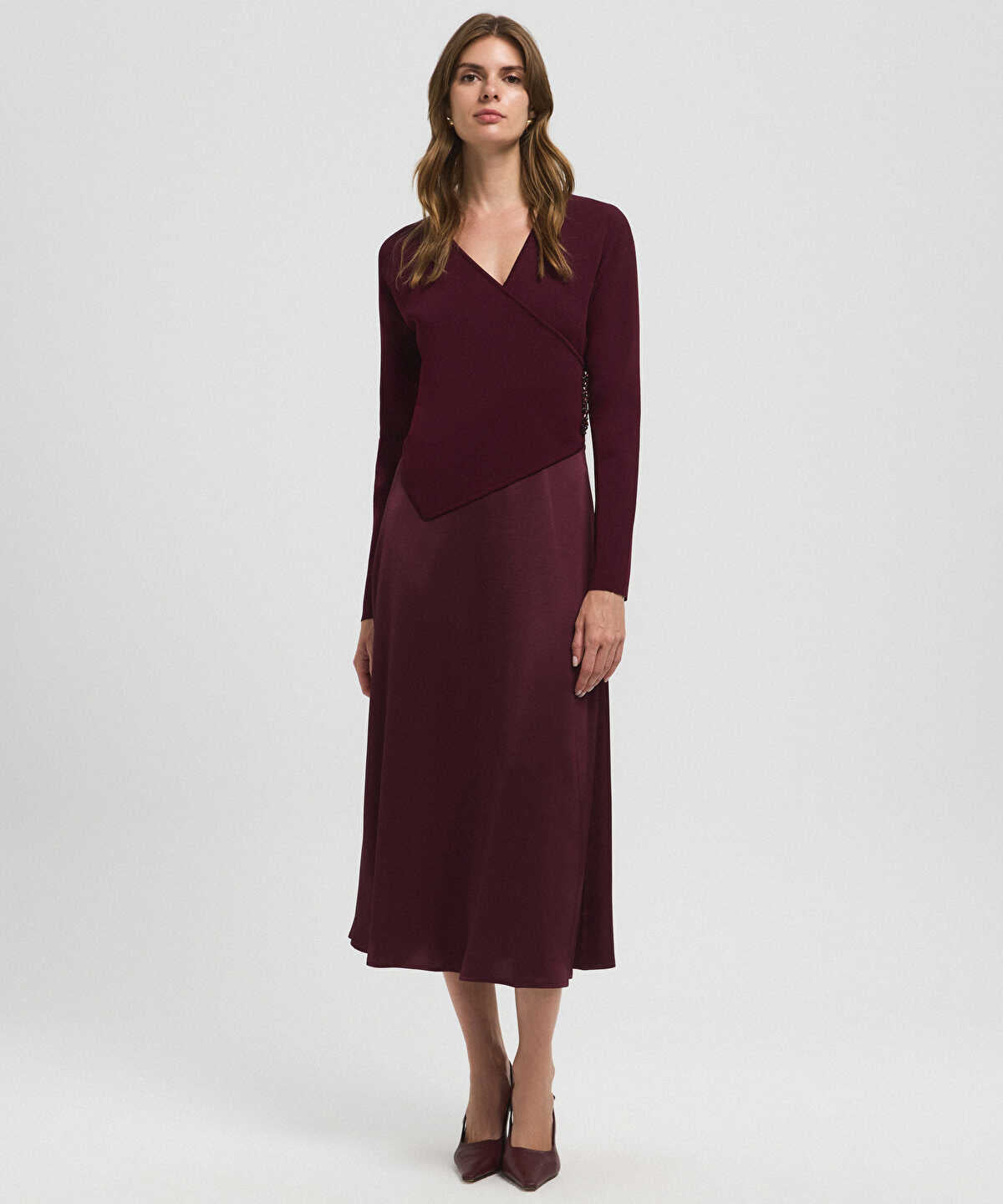 Color-Block Wrap Dress