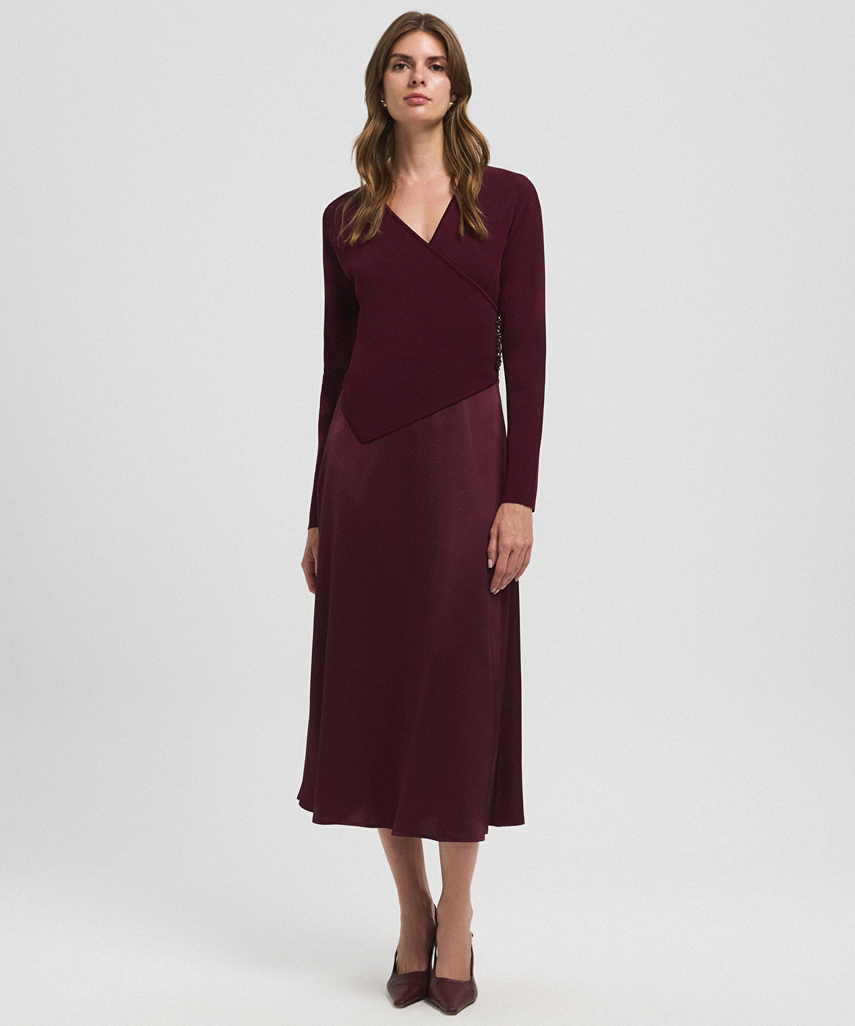 Color-Block Wrap Dress