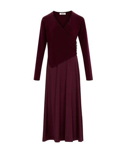 Color-Block Wrap Dress