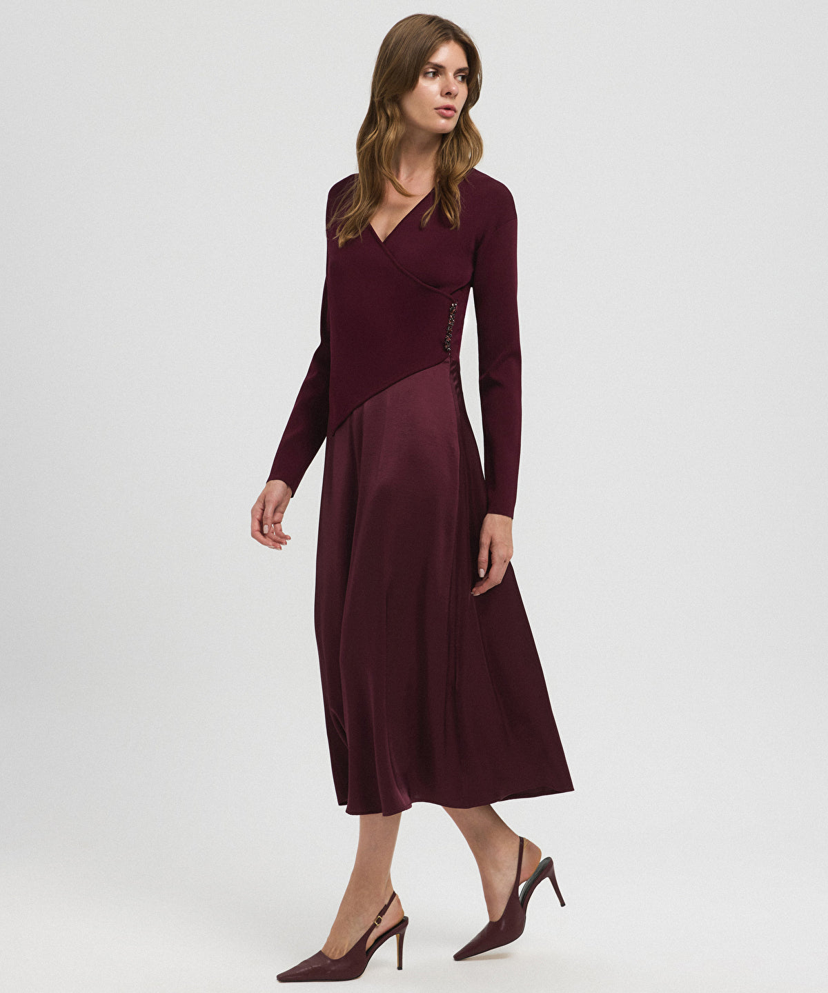 Color-Block Wrap Dress