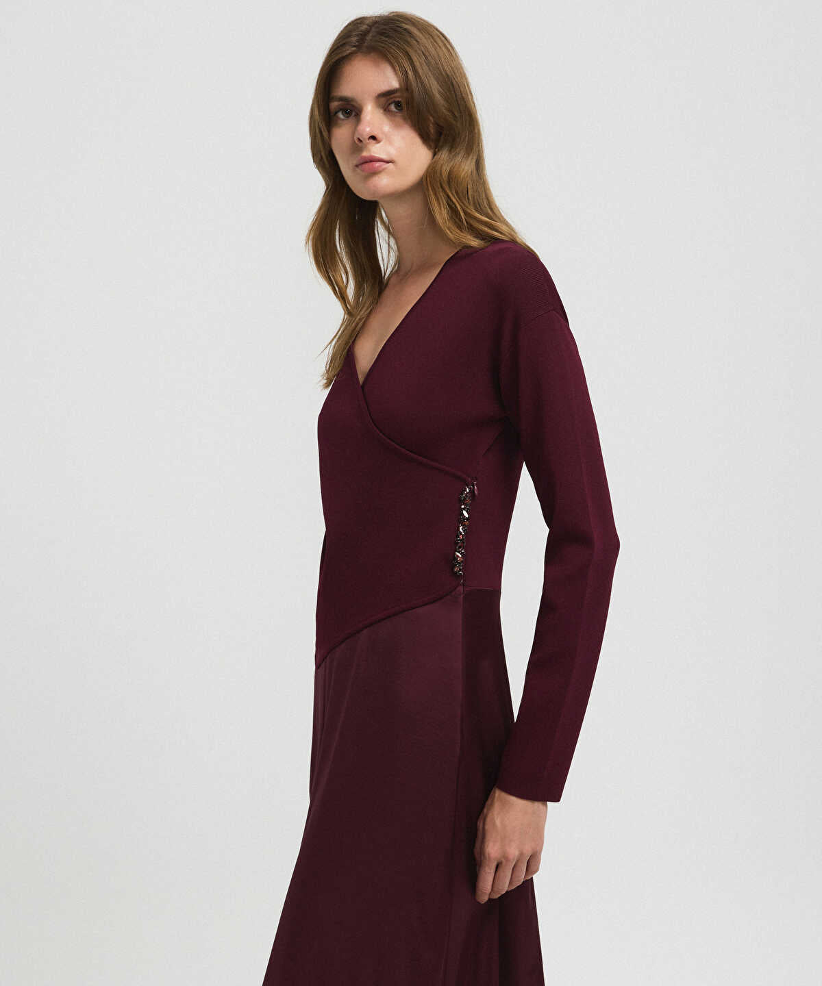 Color-Block Wrap Dress