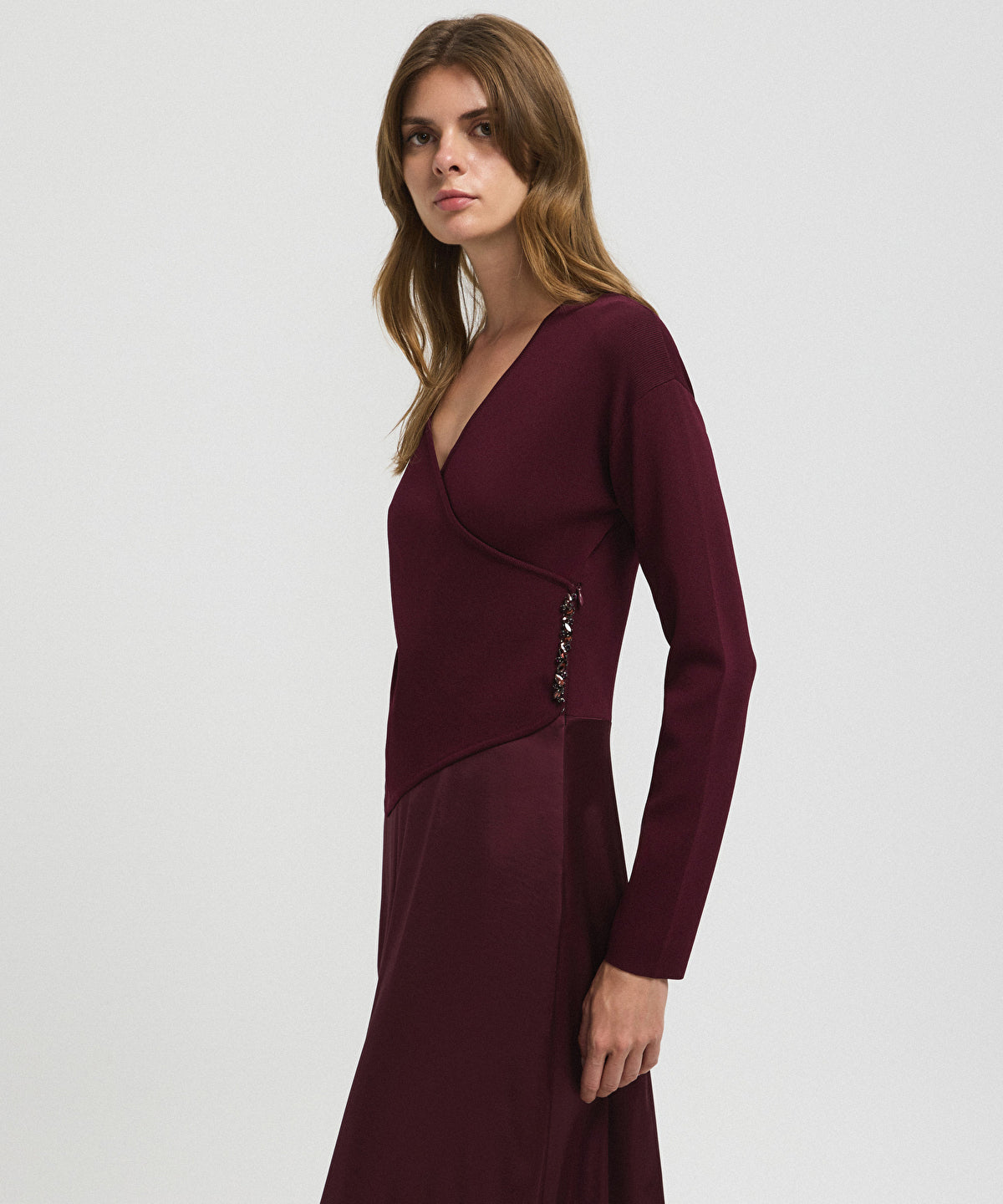 Zoomed Color-Block Wrap Dress