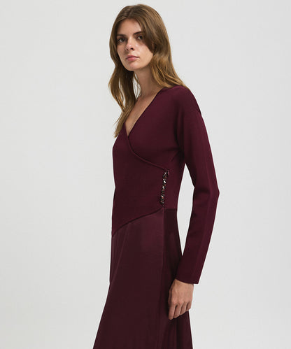 Color-Block Wrap Dress