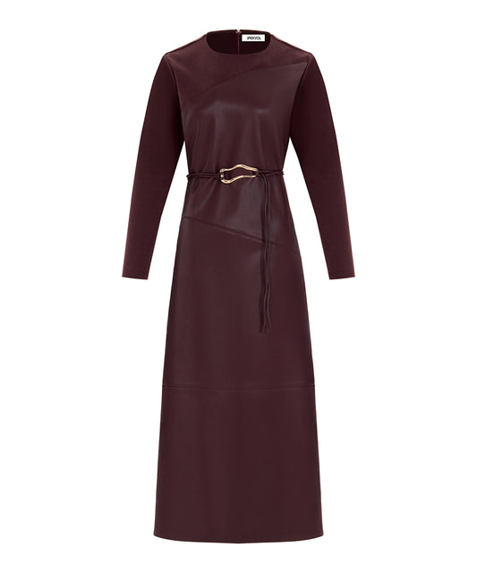 Mixed Dress with Belt