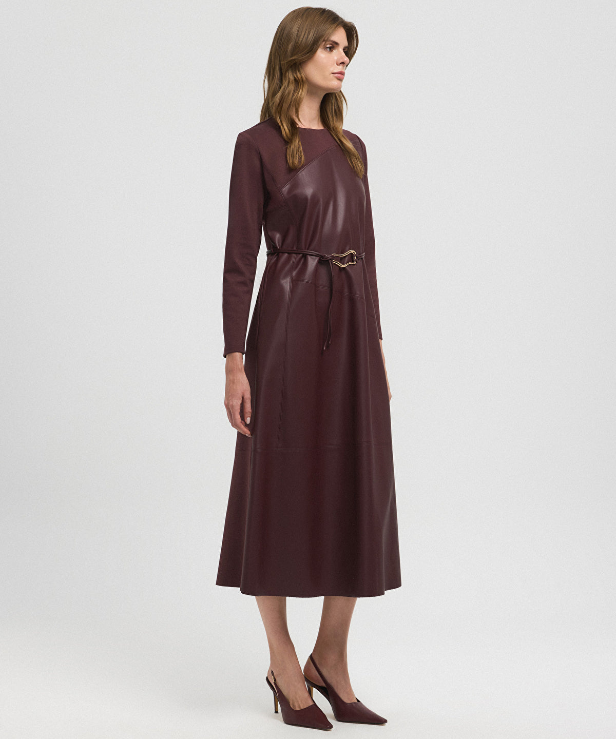 Mixed Dress with Belt