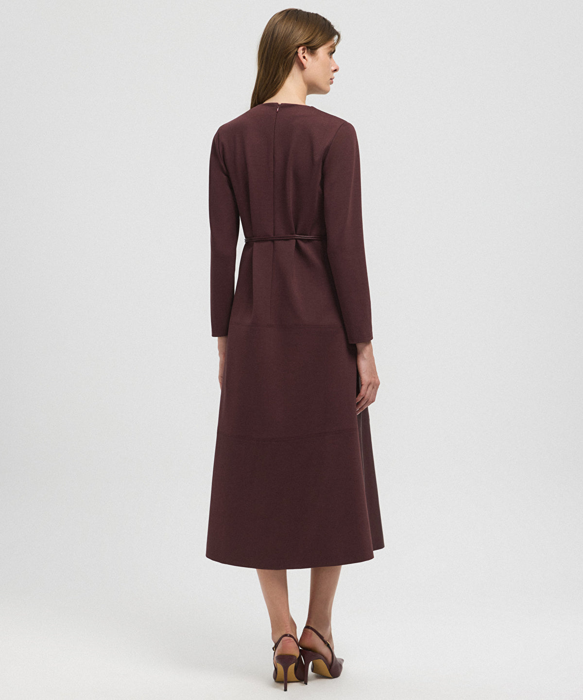 Zoomed Mixed Dress with Belt