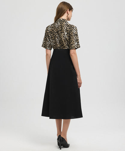 Animal Print Color-Block Dress