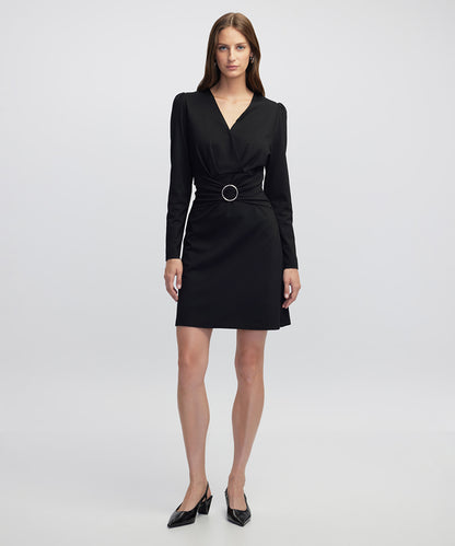 Metal Buckle Jersey Dress