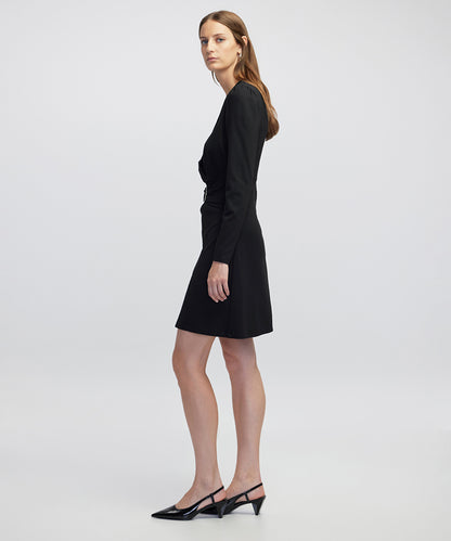 Metal Buckle Jersey Dress