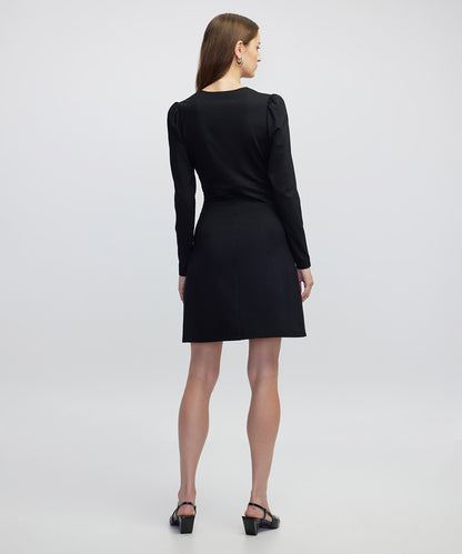 Metal Buckle Jersey Dress