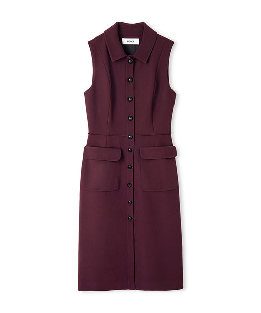 Contrast Button Midi Dress