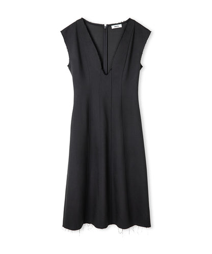 Two-in-One V-Neck Midi Dress