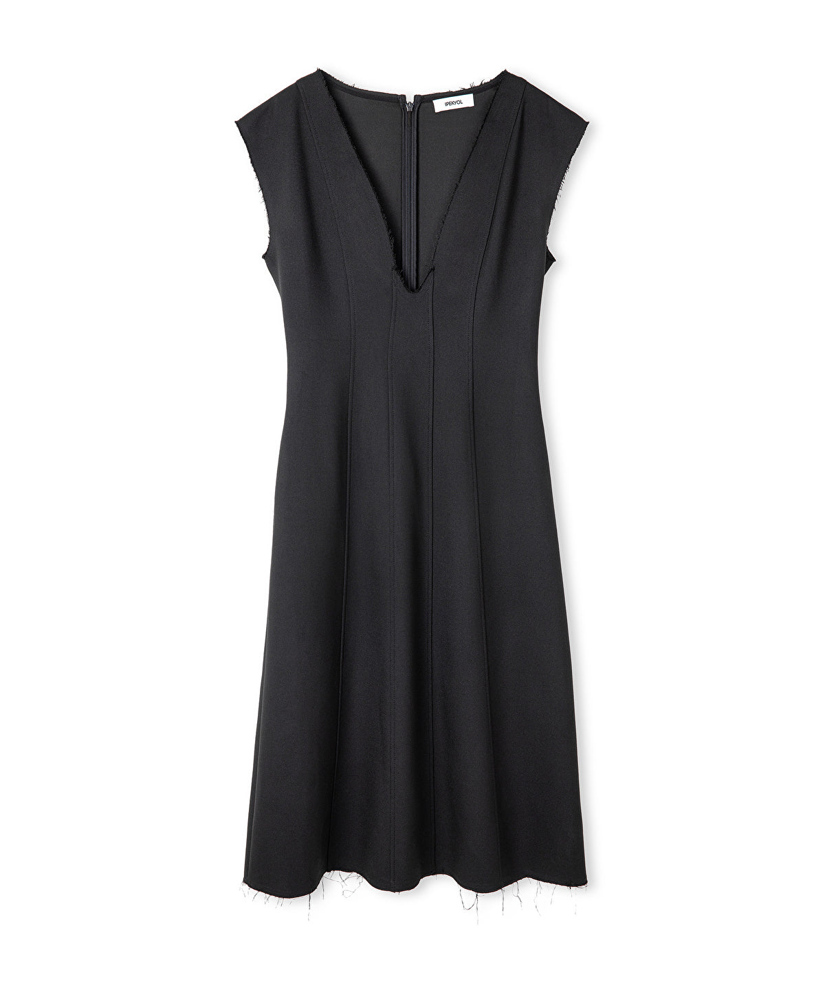 Zoomed Two-in-One V-Neck Midi Dress