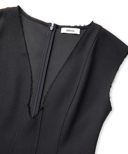 Two-in-One V-Neck Midi Dress