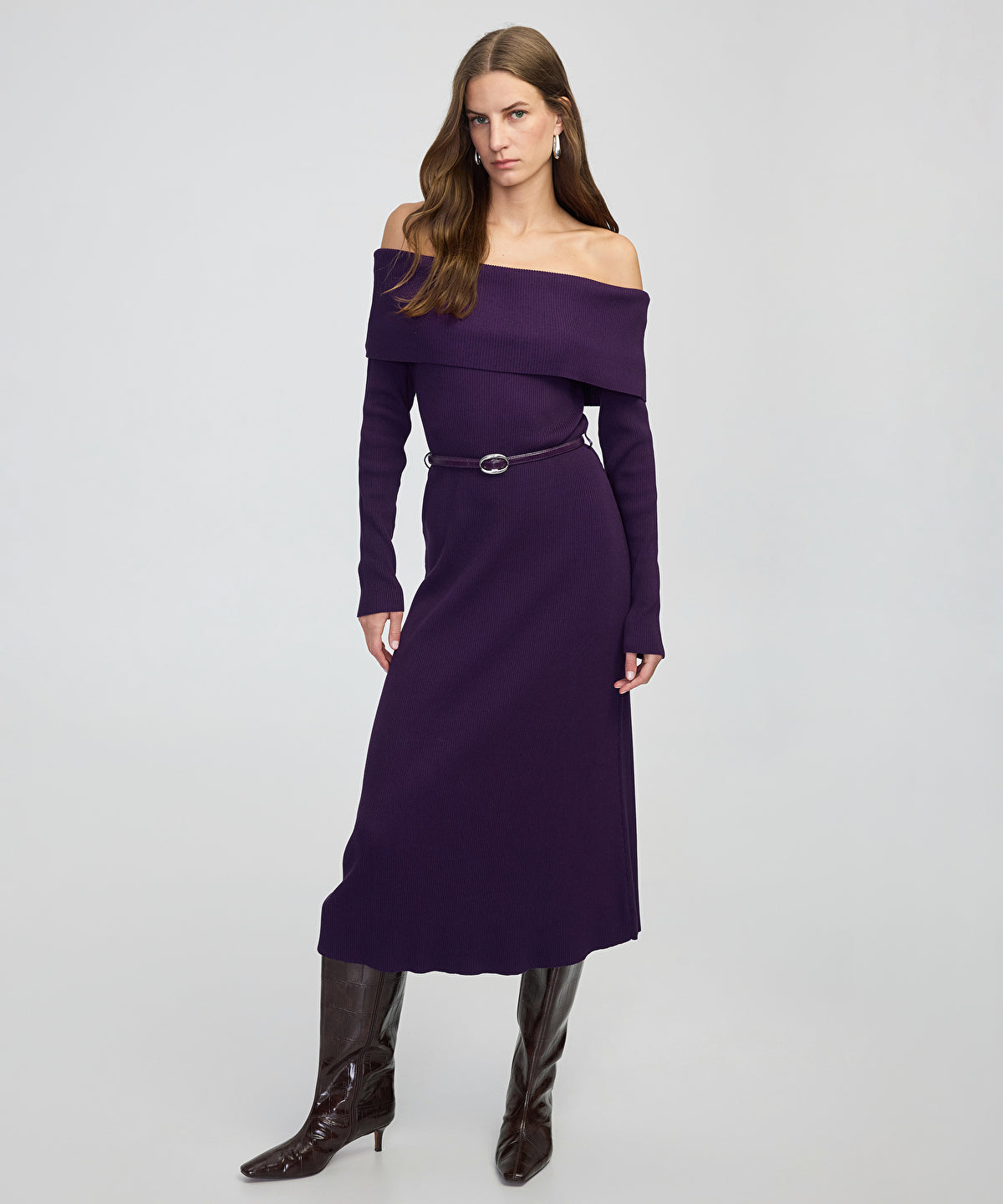 Off-the-Shoulder Knit Dress