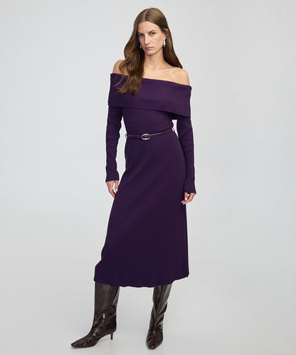 Off-the-Shoulder Knit Dress