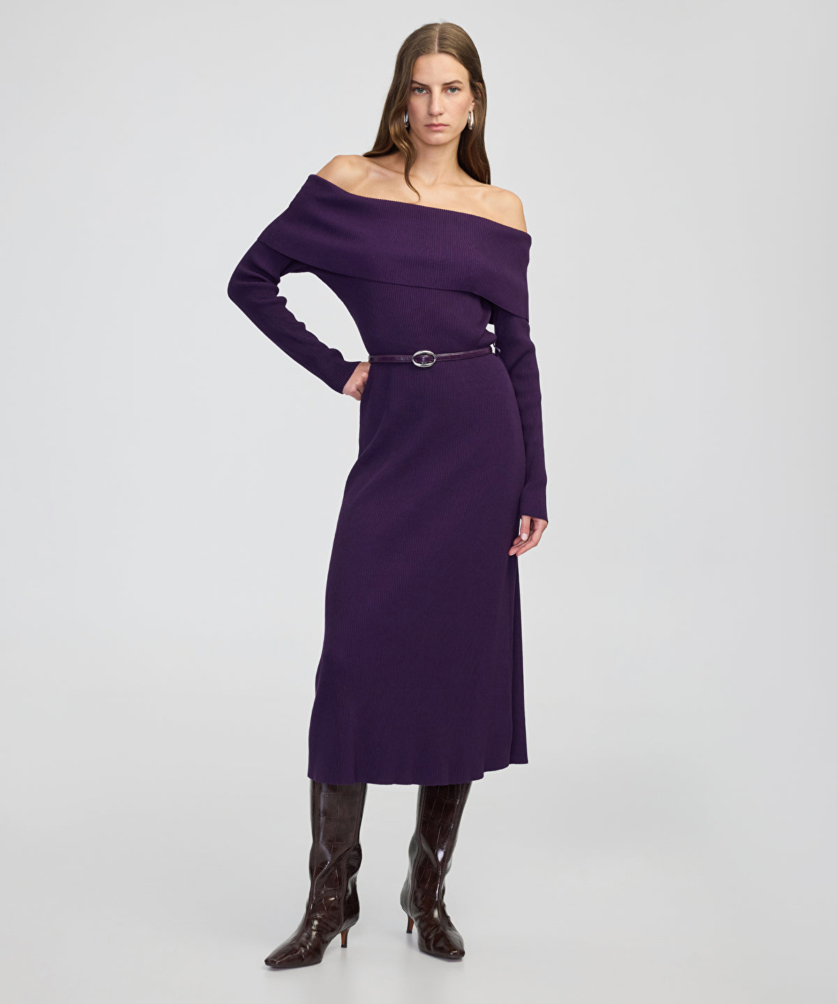 Off-the-Shoulder Knit Dress