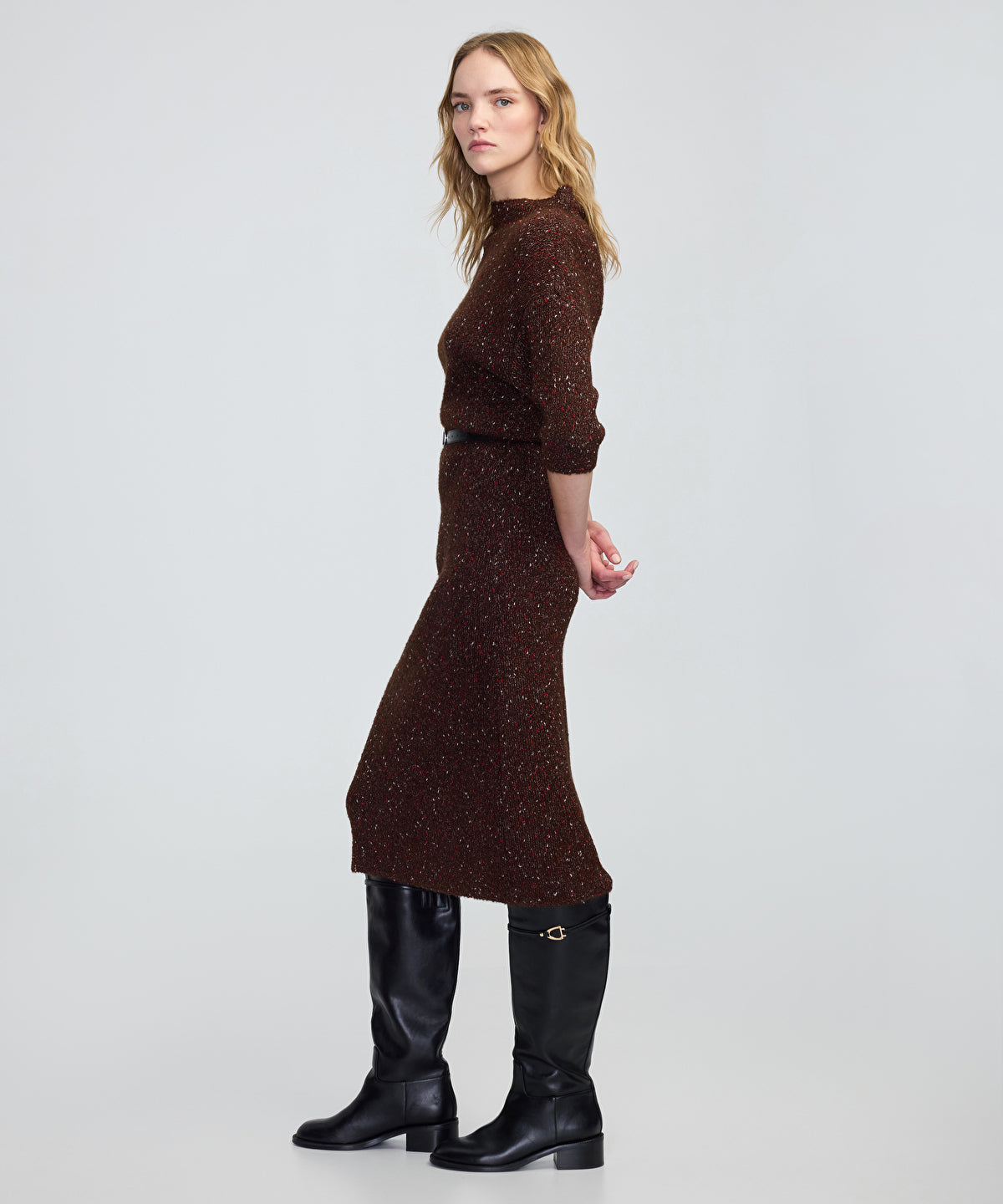 Zoomed Belted Knit Dress