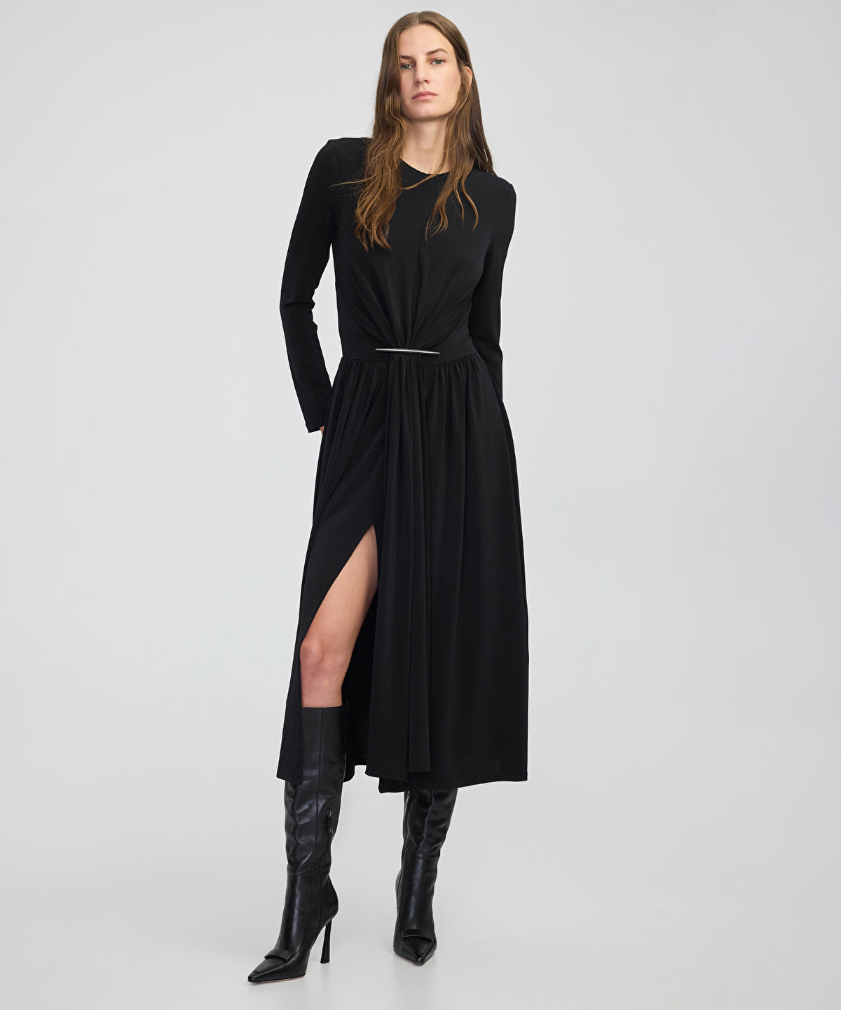 Zoomed Gathered Jersey Dress