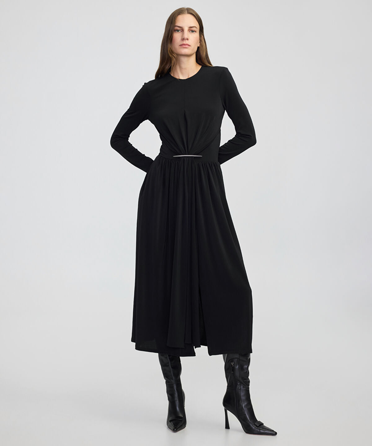 Zoomed Gathered Jersey Dress