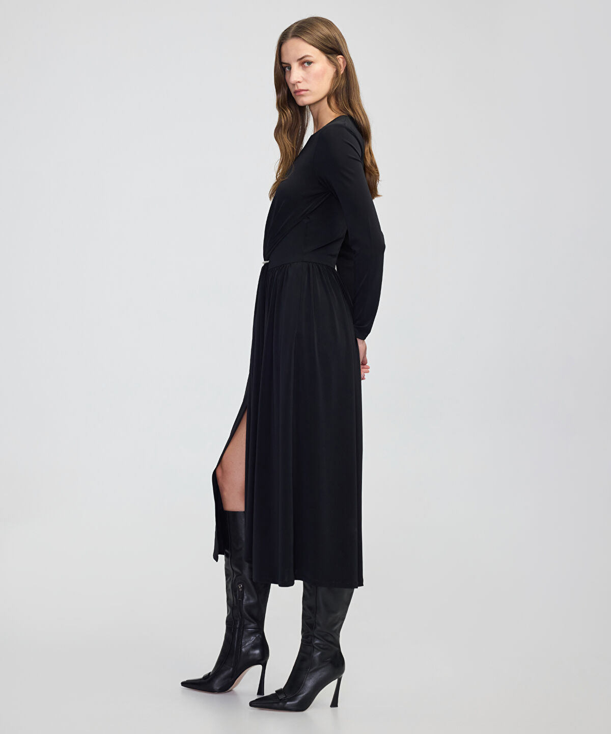 Zoomed Gathered Jersey Dress