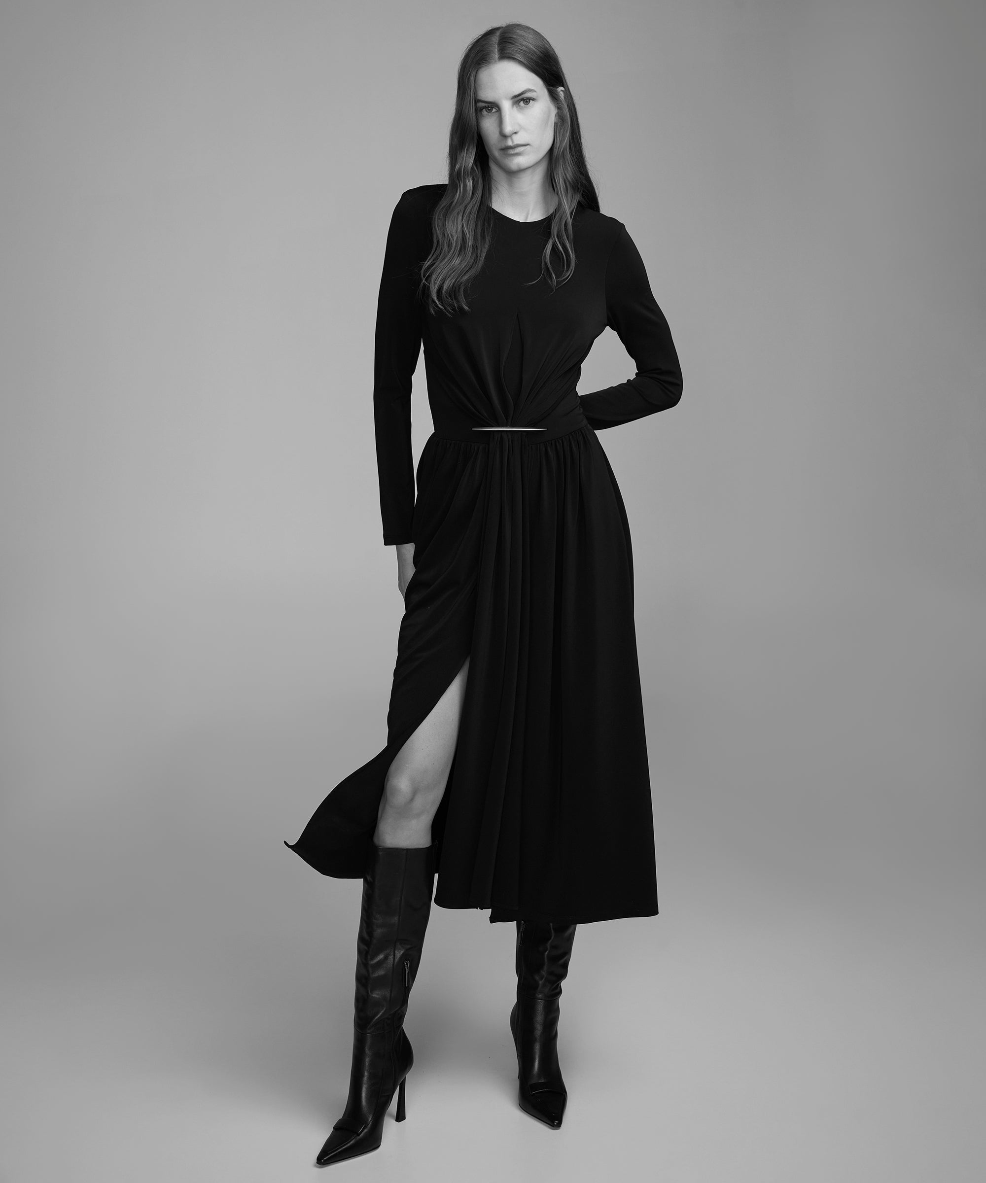 Gathered Jersey Dress