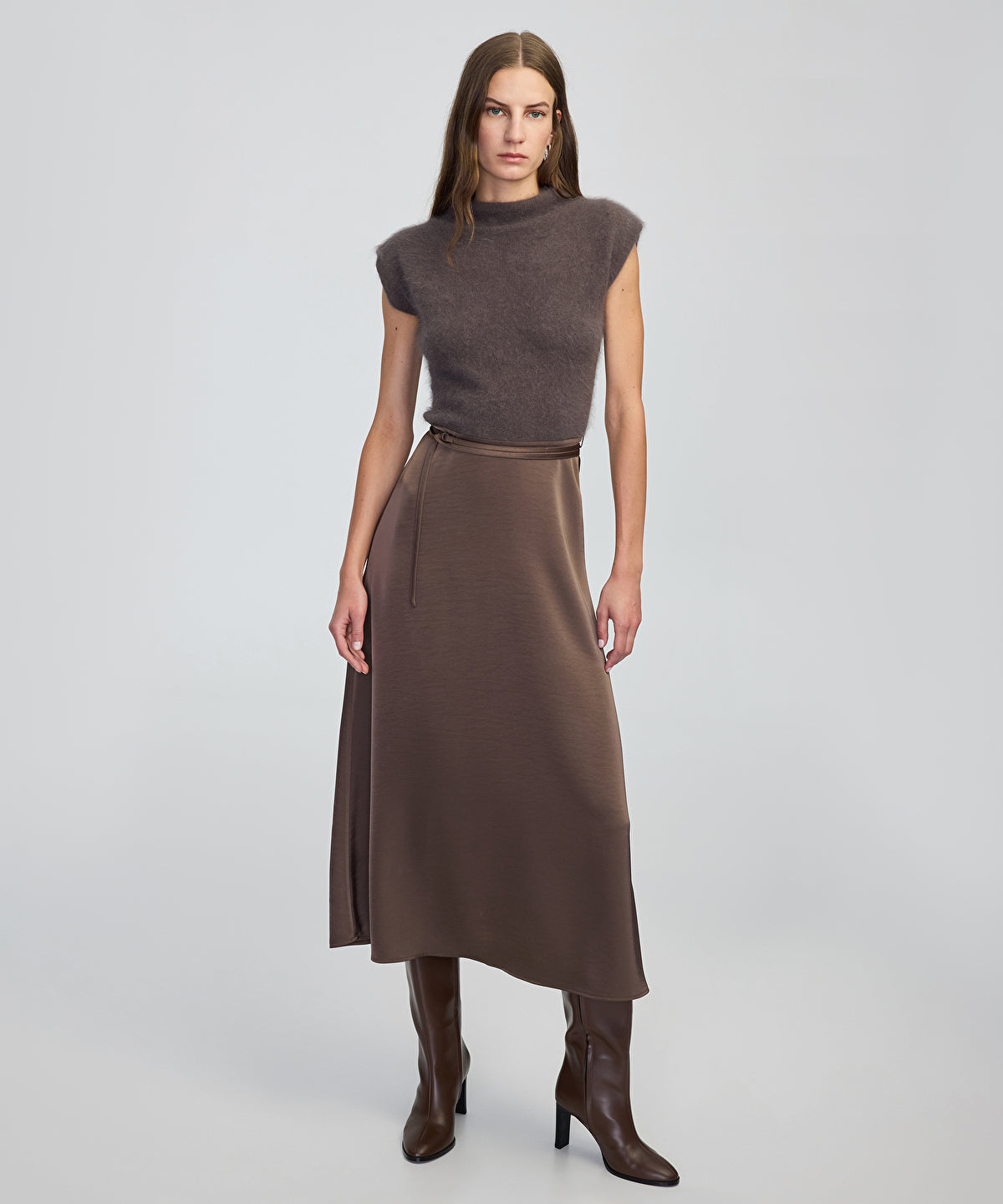 Zoomed Belted Combination Dress