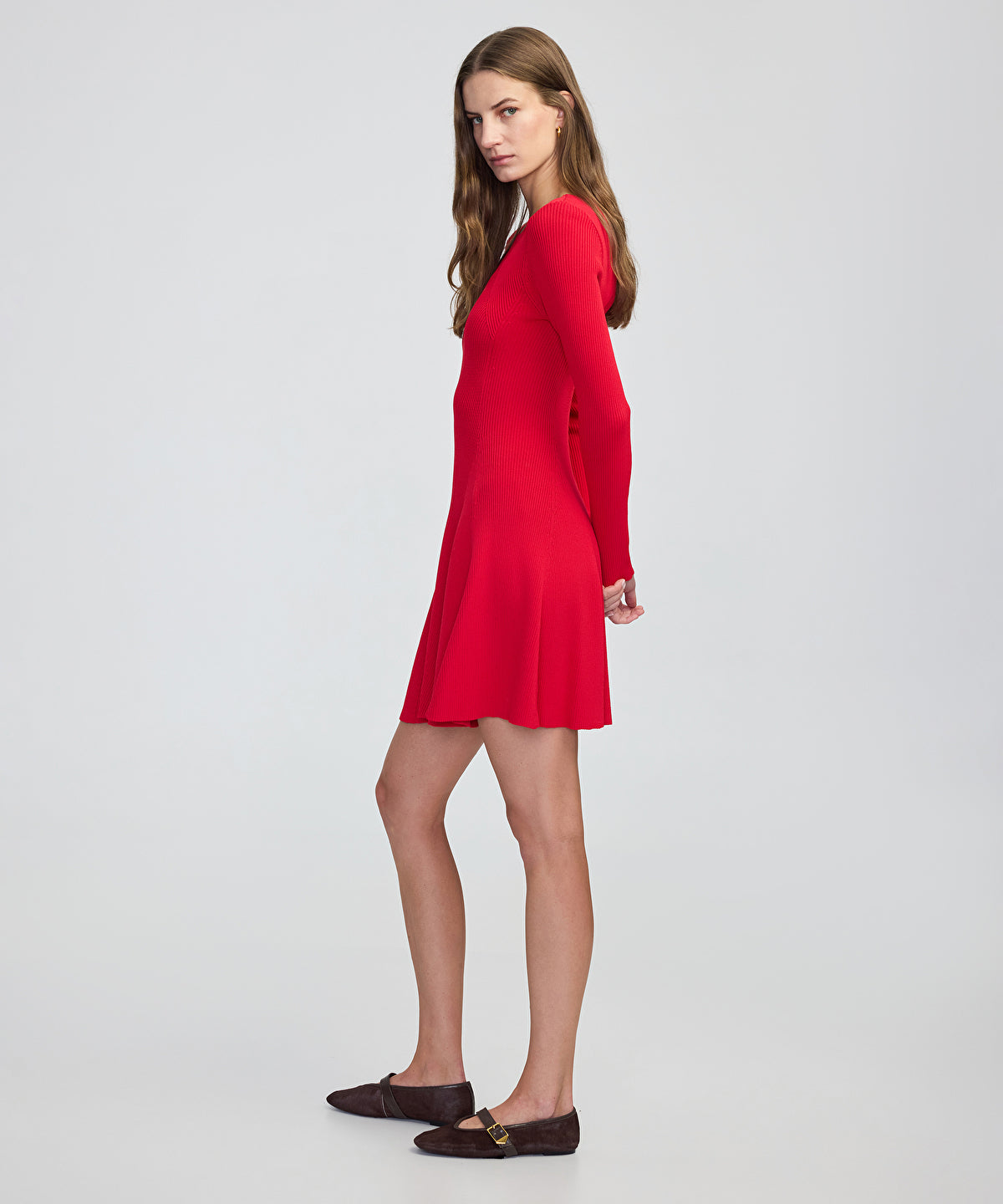 Zoomed Ribbed Knit Dress
