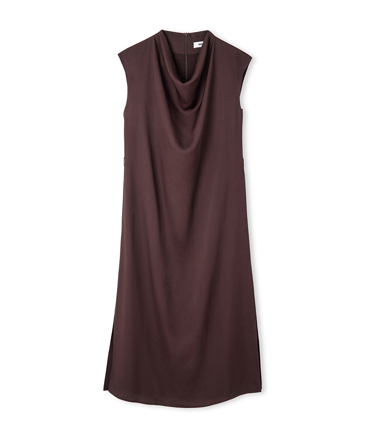 Gold-Buckle Belted Midi Dress