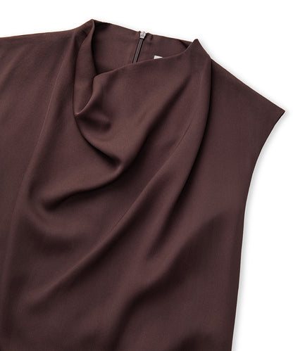 Gold-Buckle Belted Midi Dress