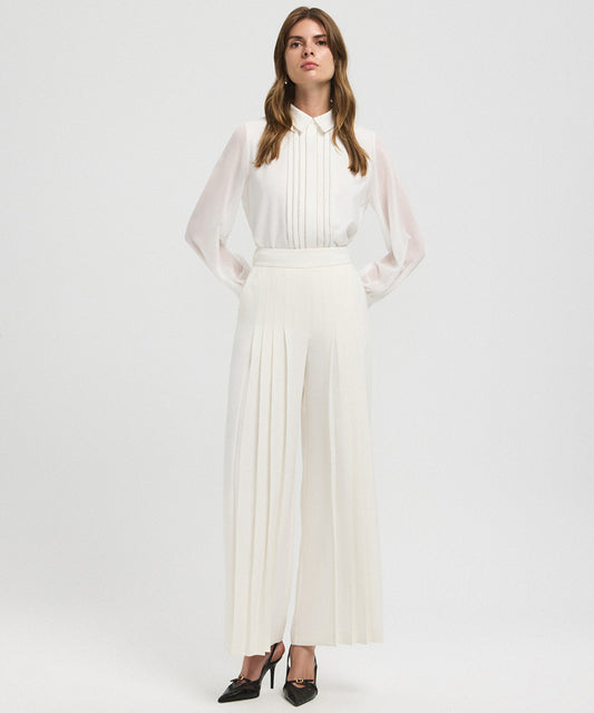 Pleated Wide-Leg Trousers