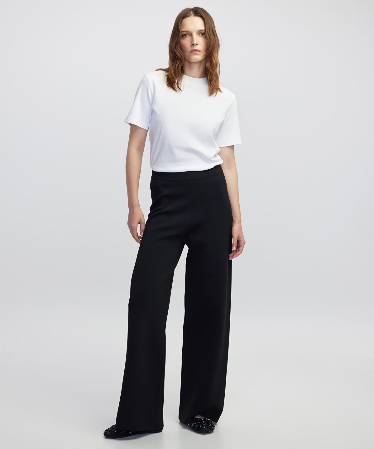 Zoomed Wide-Leg Knit Trousers