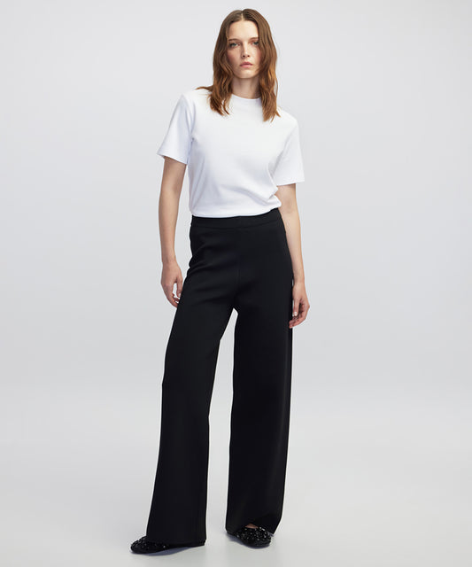 Wide-Leg Knit Trousers