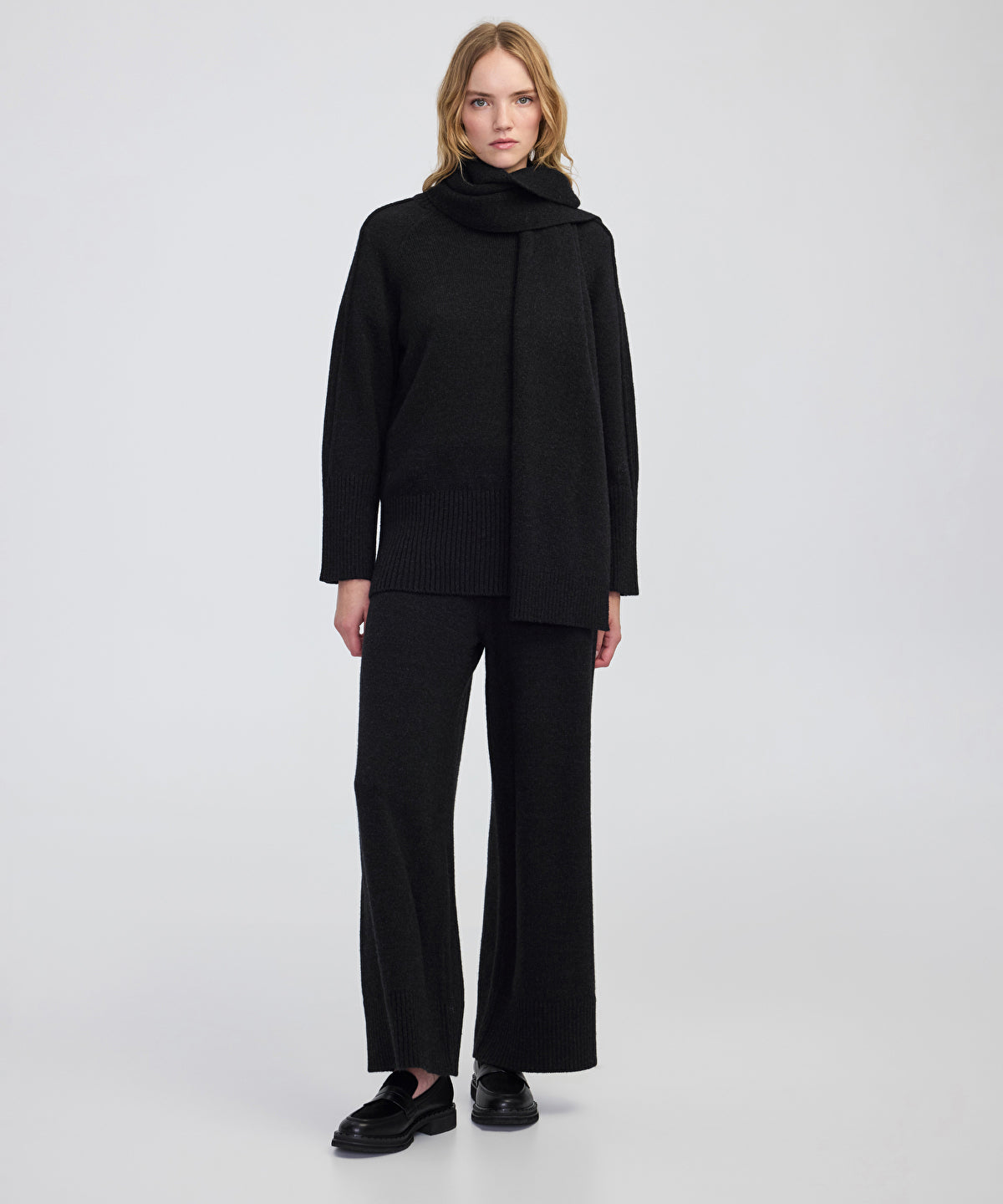 Zoomed Wide-Leg Knit Trousers