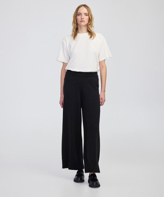 Wide-Leg Knit Trousers