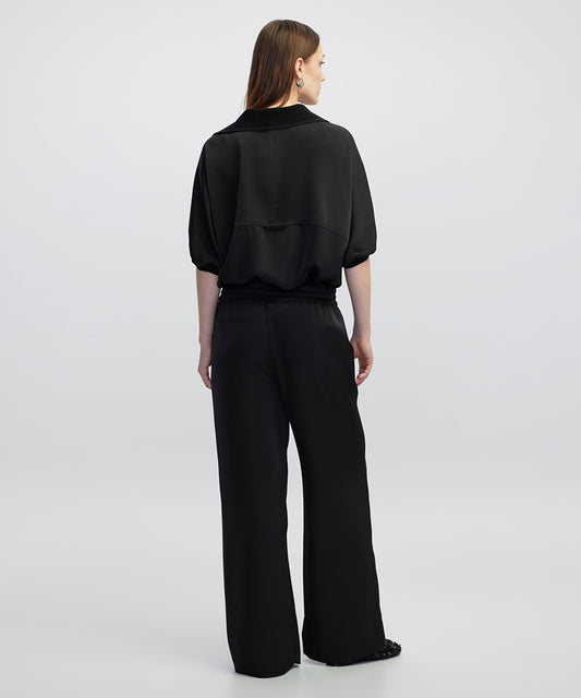 Elastic Waist Wide Leg Trousers