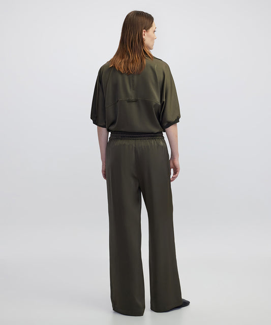 Elastic Waist Wide Leg Trousers