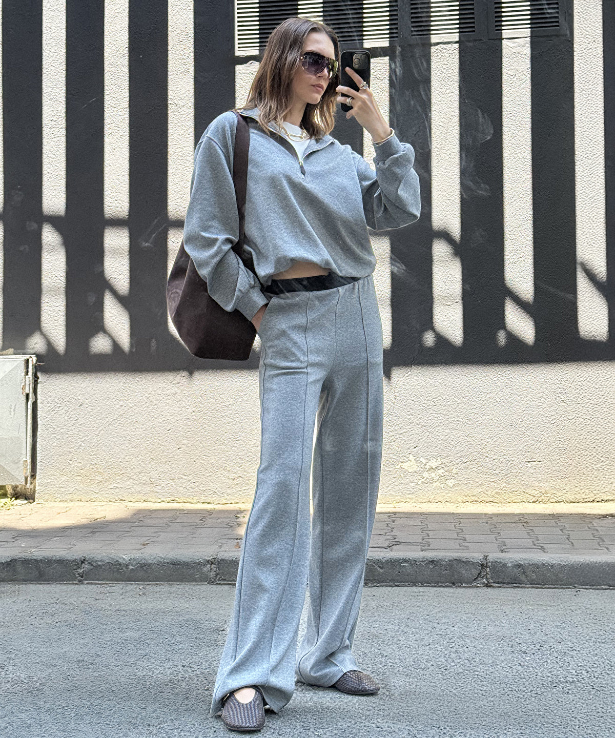 Zoomed Mixed Media Color-Block Trousers